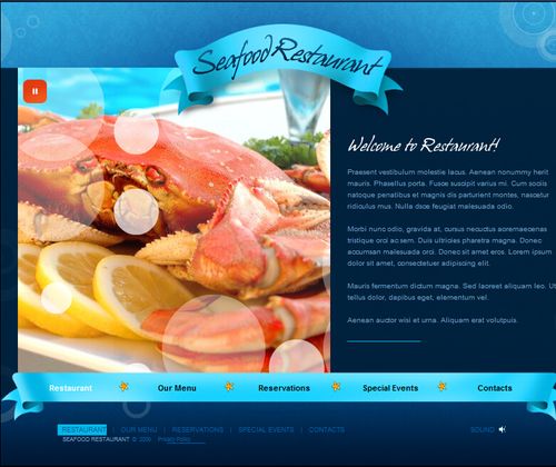 美食界面设计flash网页模板